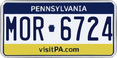 PA license plate MOR6724