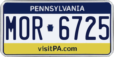 PA license plate MOR6725