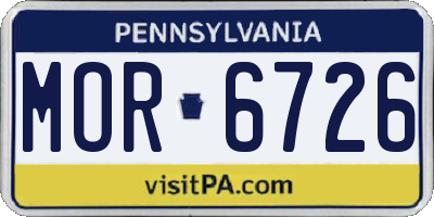 PA license plate MOR6726