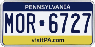 PA license plate MOR6727