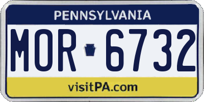 PA license plate MOR6732