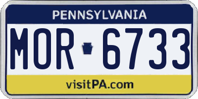 PA license plate MOR6733