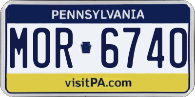 PA license plate MOR6740