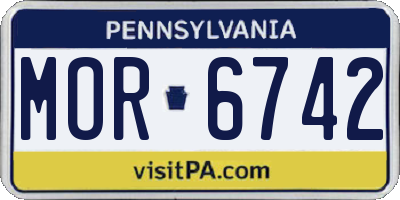 PA license plate MOR6742