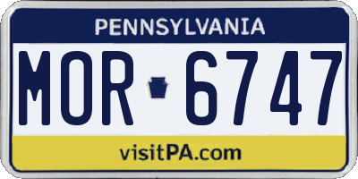 PA license plate MOR6747