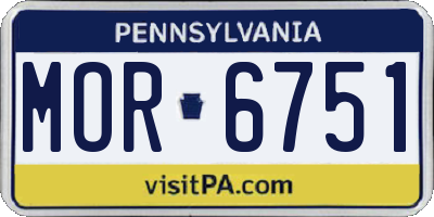 PA license plate MOR6751