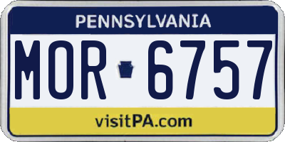 PA license plate MOR6757