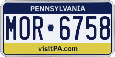 PA license plate MOR6758