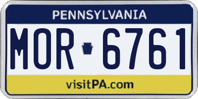 PA license plate MOR6761