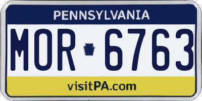 PA license plate MOR6763