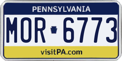 PA license plate MOR6773