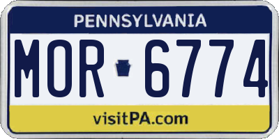 PA license plate MOR6774