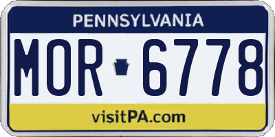 PA license plate MOR6778