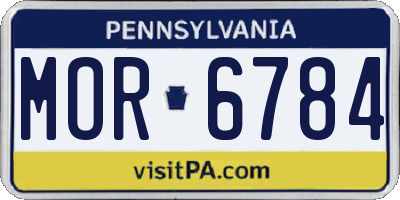 PA license plate MOR6784