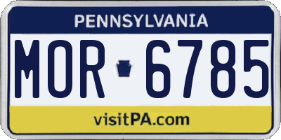 PA license plate MOR6785