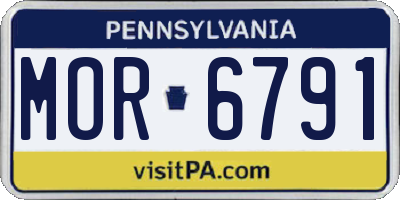PA license plate MOR6791