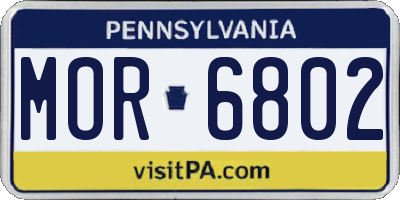 PA license plate MOR6802