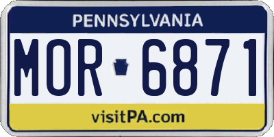 PA license plate MOR6871