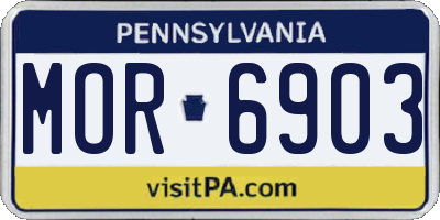 PA license plate MOR6903
