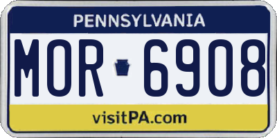 PA license plate MOR6908
