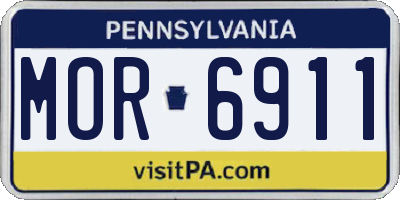PA license plate MOR6911