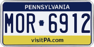 PA license plate MOR6912
