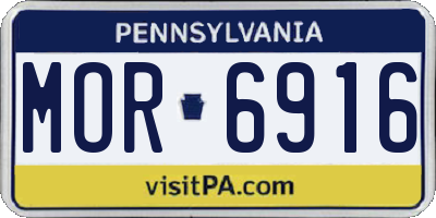 PA license plate MOR6916