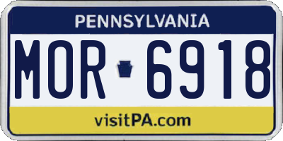 PA license plate MOR6918