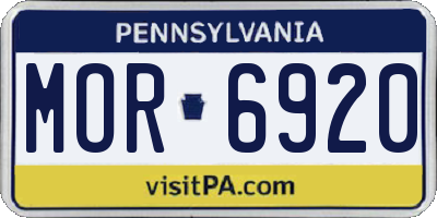 PA license plate MOR6920
