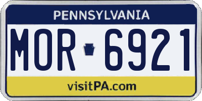 PA license plate MOR6921