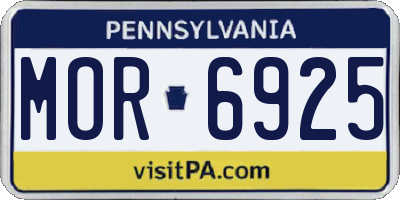 PA license plate MOR6925