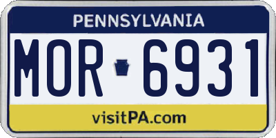 PA license plate MOR6931