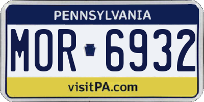 PA license plate MOR6932