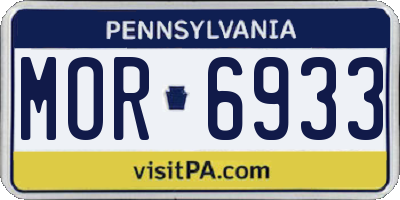 PA license plate MOR6933