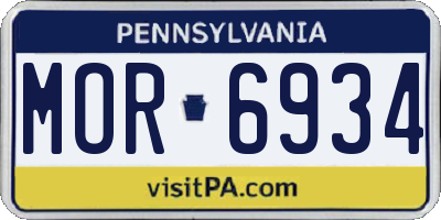 PA license plate MOR6934