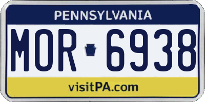 PA license plate MOR6938