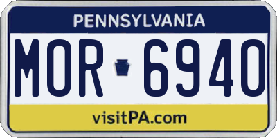 PA license plate MOR6940