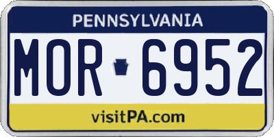 PA license plate MOR6952
