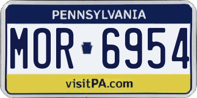 PA license plate MOR6954