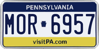 PA license plate MOR6957