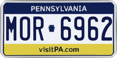 PA license plate MOR6962