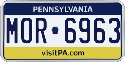 PA license plate MOR6963
