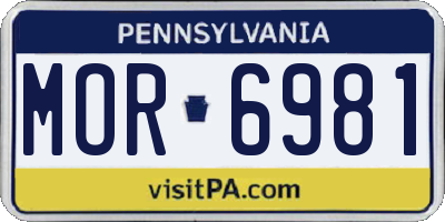 PA license plate MOR6981