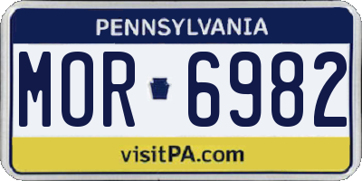 PA license plate MOR6982
