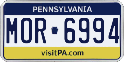 PA license plate MOR6994