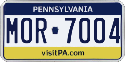 PA license plate MOR7004