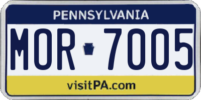PA license plate MOR7005