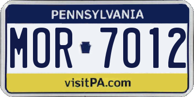 PA license plate MOR7012