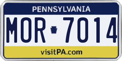 PA license plate MOR7014