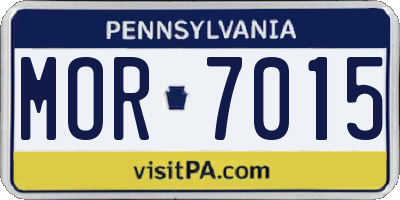 PA license plate MOR7015